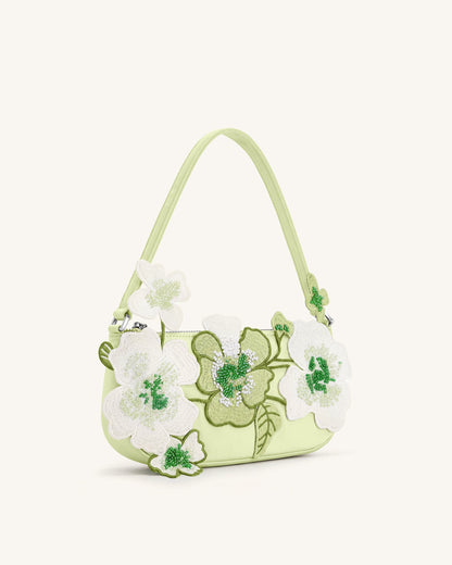 Leona Bead Embellished Shoulder Bag - Light Green | JW PEI