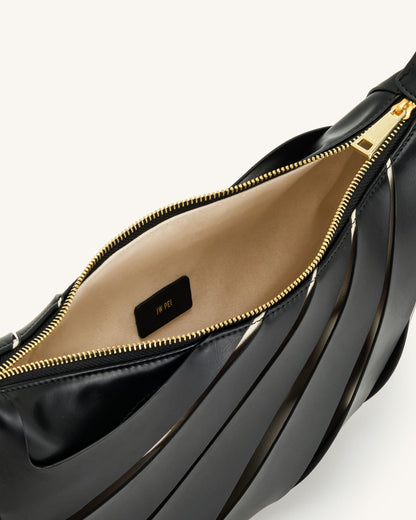 Jana Hollow Out Shoulder Bag - Black | JW PEI