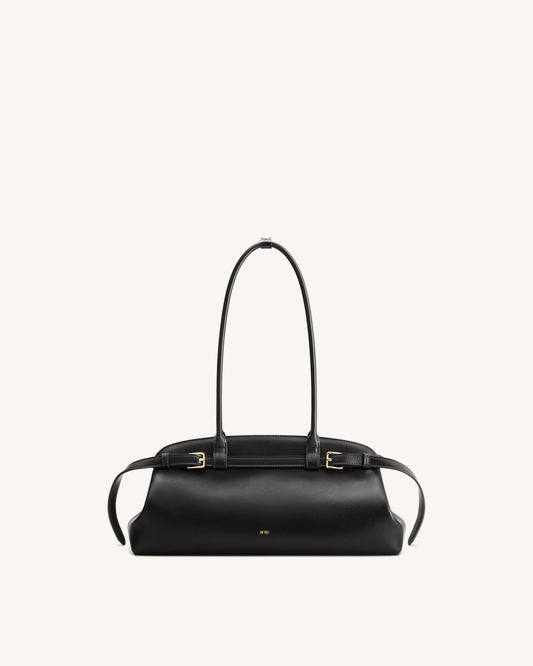 Arden Belt Detail East-West Shoulder Bag - Black | JW PEI