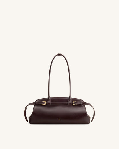 Arden Belt Detail East-West Shoulder Bag - Dark Brown | JW PEI