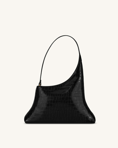 Lyra Shoulder Bag - Black Croc | JW PEI