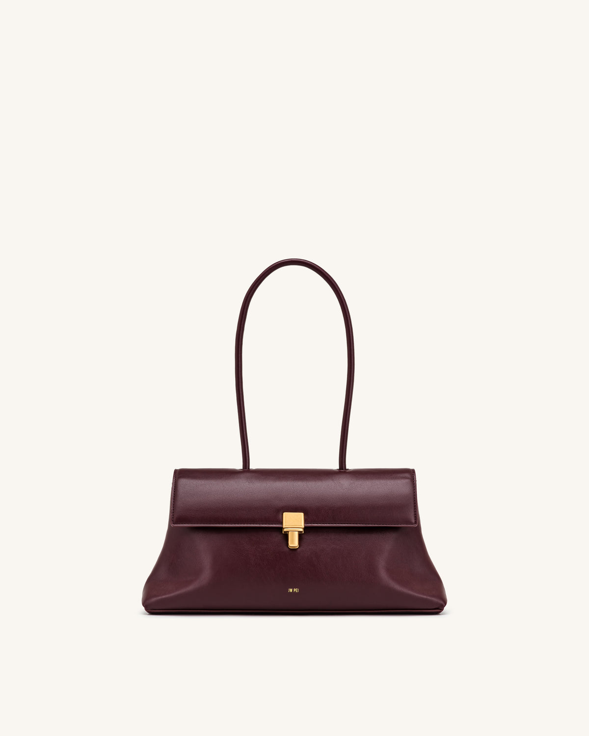 Selene Lock Flap Shoulder Bag - Burgundy | JW PEI