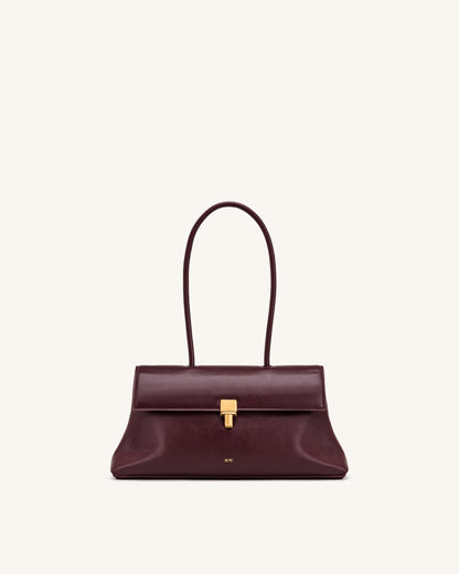 Selene Lock Flap Shoulder Bag - Burgundy | JW PEI