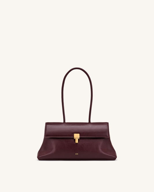 Selene Lock Flap Shoulder Bag - Burgundy | JW PEI