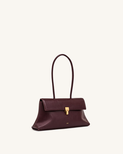 Selene Lock Flap Shoulder Bag - Burgundy | JW PEI