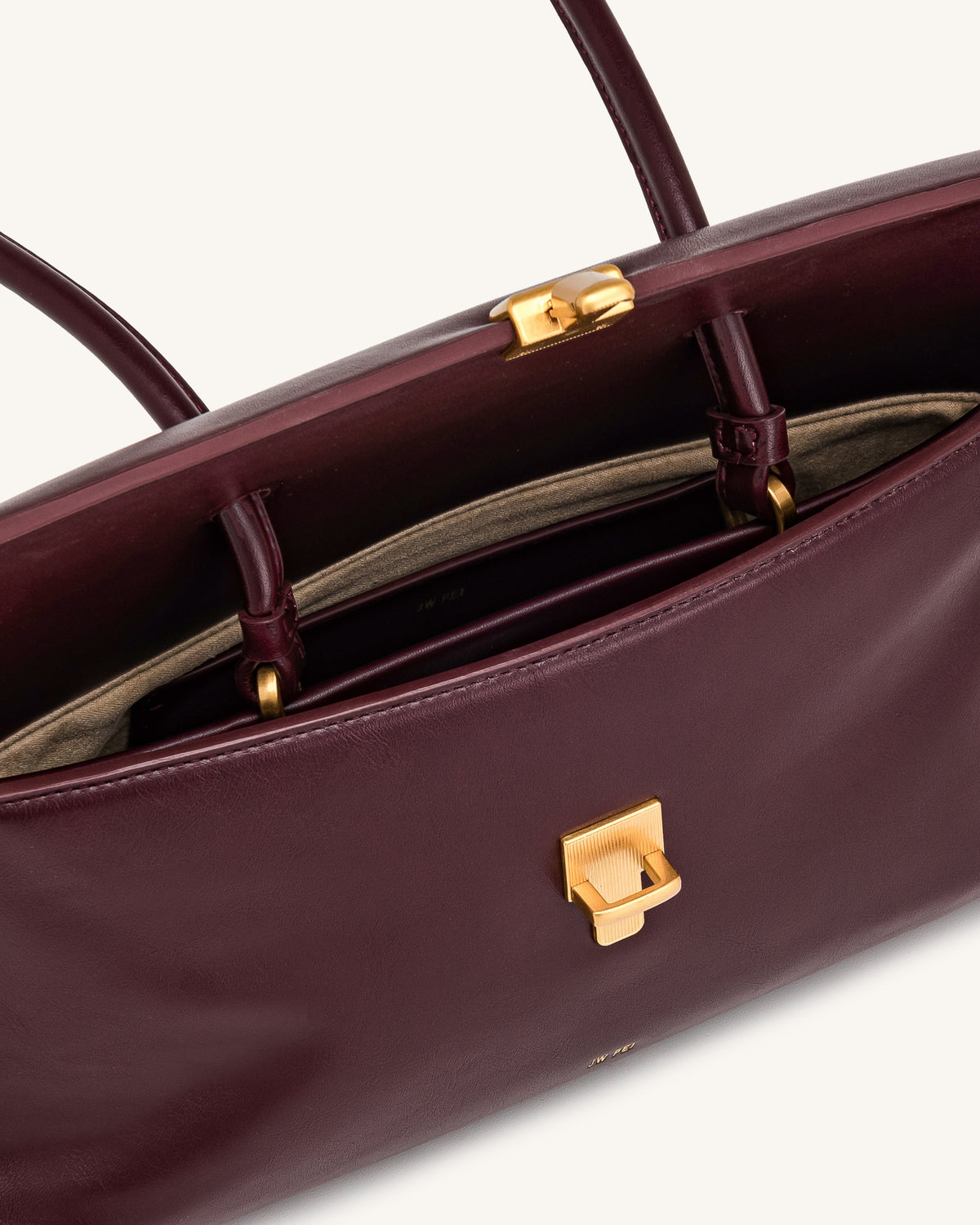 Selene Lock Flap Shoulder Bag - Burgundy | JW PEI
