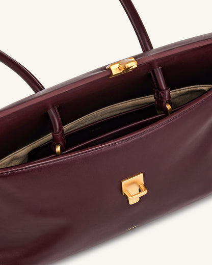 Selene Lock Flap Shoulder Bag - Burgundy | JW PEI