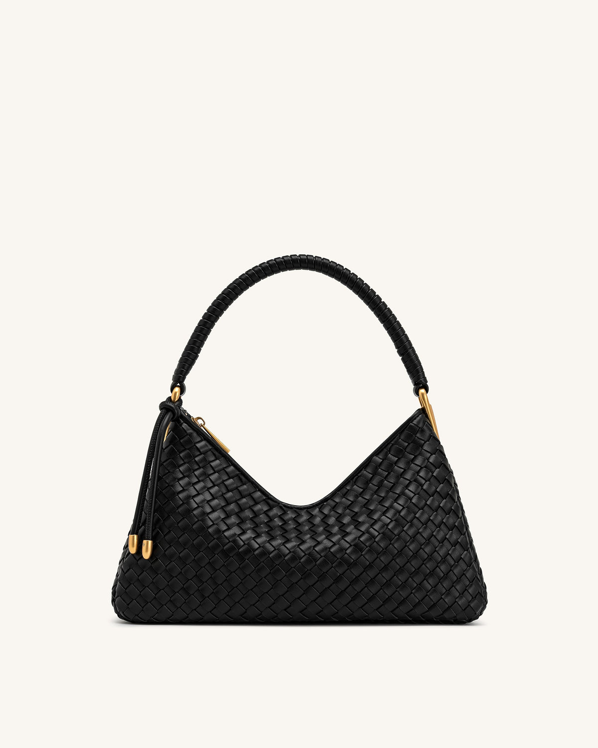 Lorena Woven Shoulder Bag - Black | JW PEI