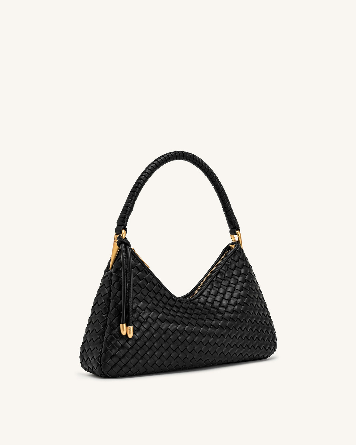 Lorena Woven Shoulder Bag - Black | JW PEI