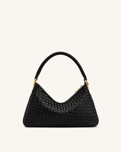 Lorena Woven Shoulder Bag - Black | JW PEI