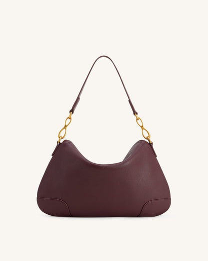 Jayla Metal Pendant Embellished Shoulder Bag - Deep Burgundy | JW PEI