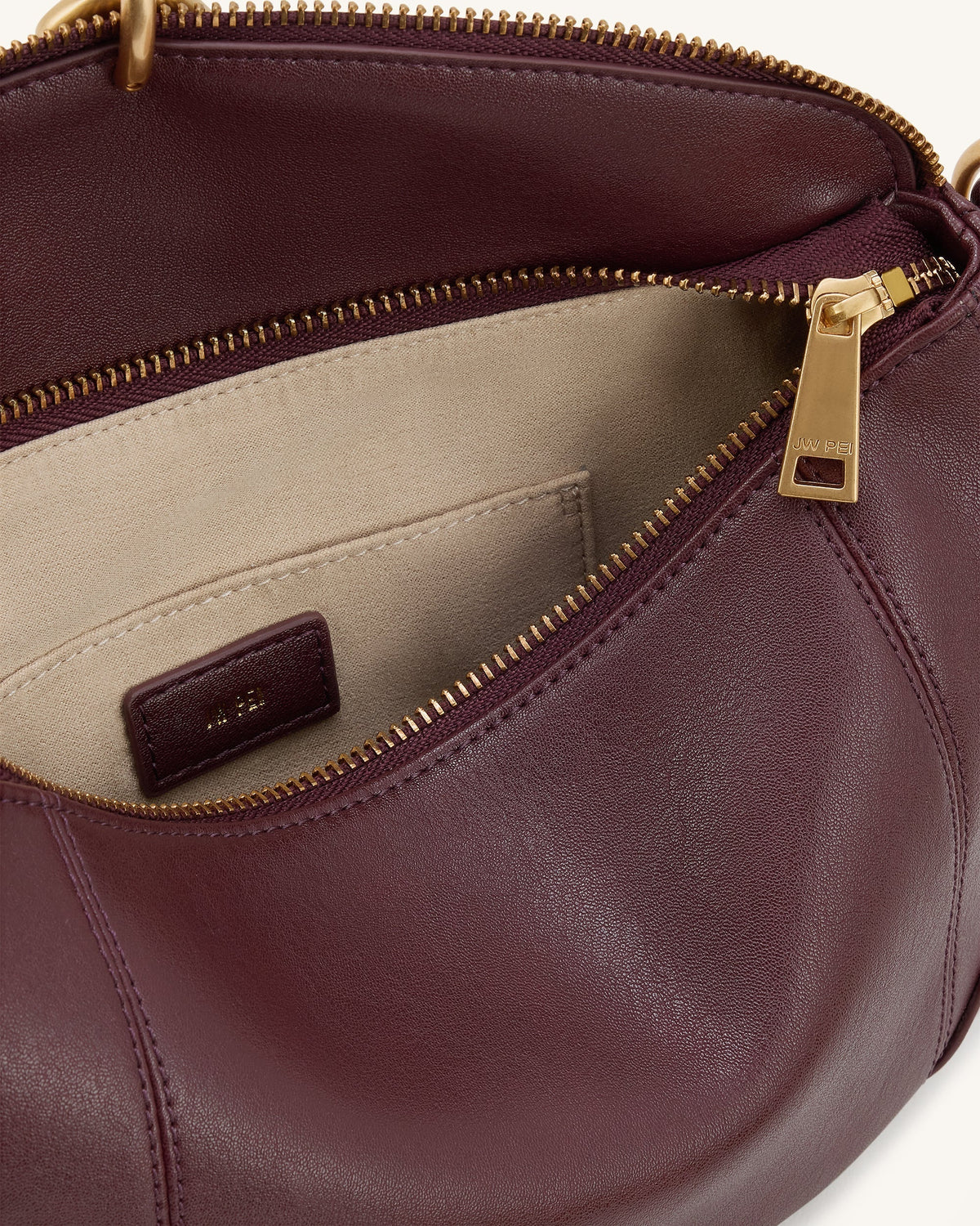 Jayla Metal Pendant Embellished Shoulder Bag - Deep Burgundy | JW PEI