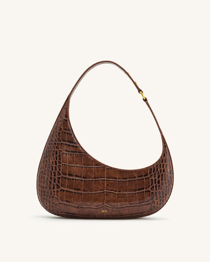 Harlee Shoulder Bag - Brown Croc | JW PEI