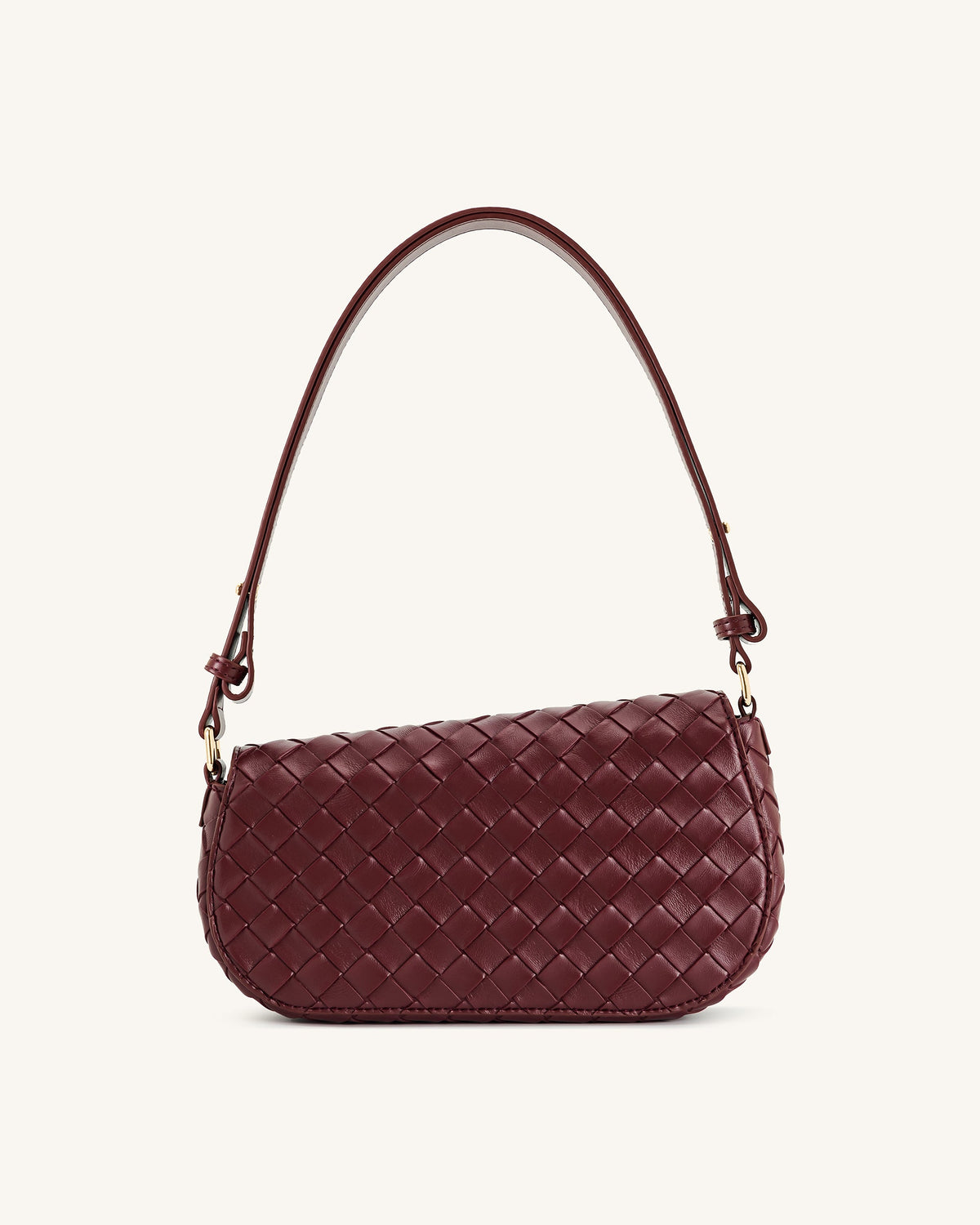 Addisyn Weave Texture Shoulder Bag - Burgundy | JW PEI