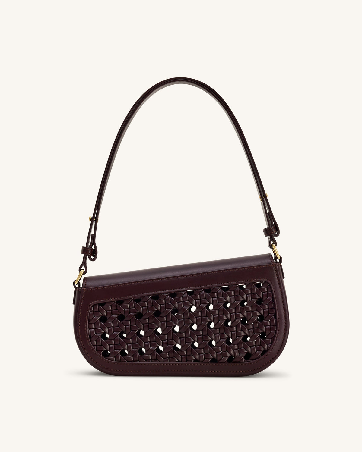 Addisyn Cutout Woven Shoulder Bag - Burgundy | JW PEI