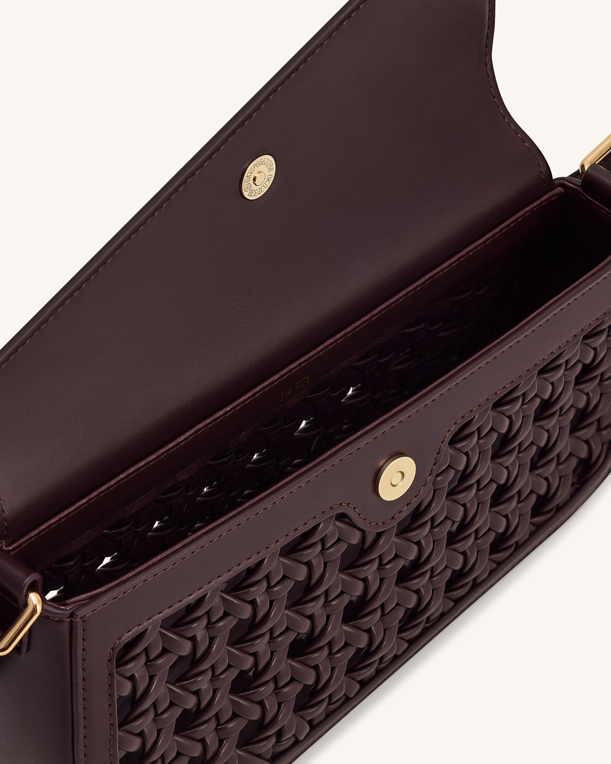 Addisyn Cutout Woven Shoulder Bag - Burgundy | JW PEI