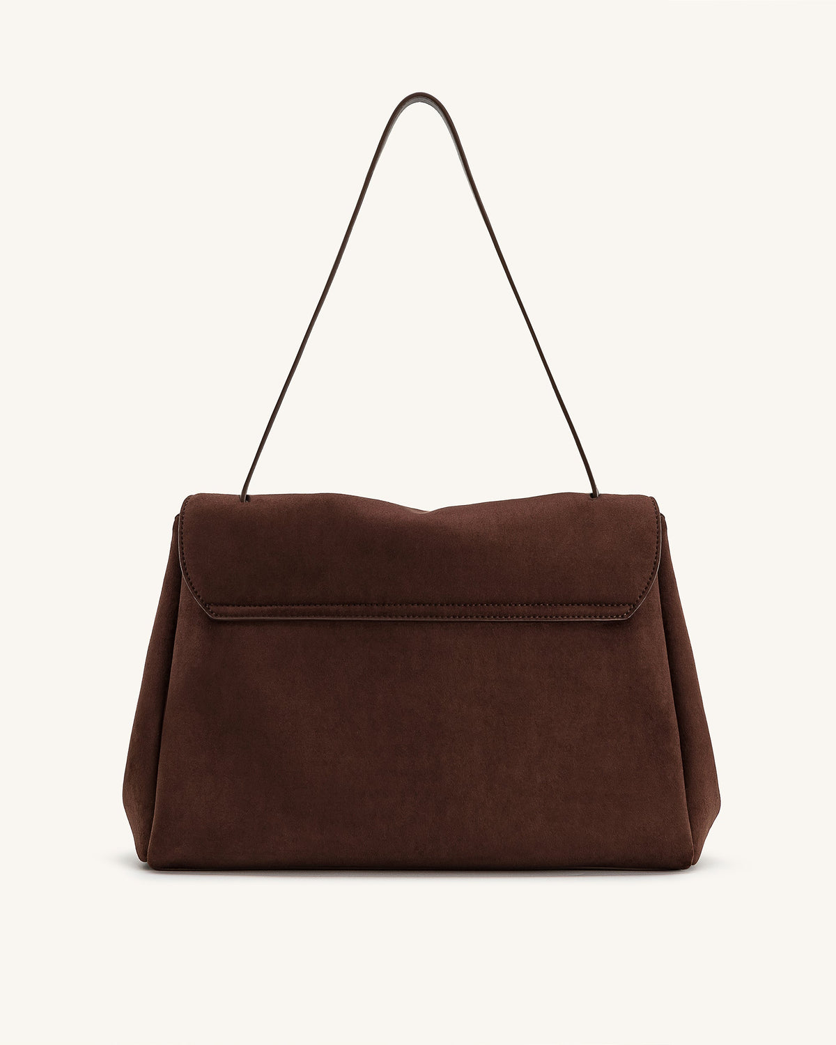 Hilary Faux Suede Shoulder Bag - Dark Brown | JW PEI