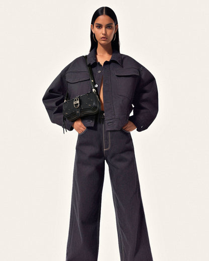 Joy Crushed Shoulder Bag - Black | JW PEI