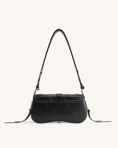 Joy Crushed Shoulder Bag - Black | JW PEI