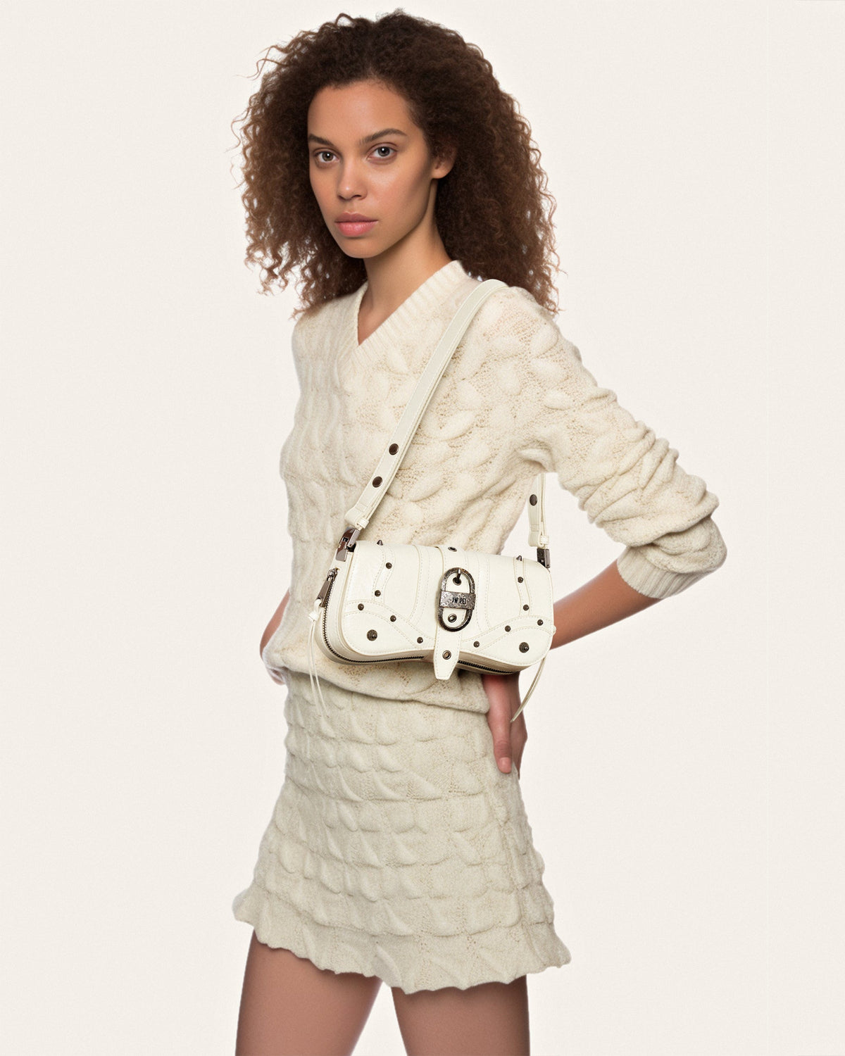Joy Crushed Shoulder Bag - White | JW PEI