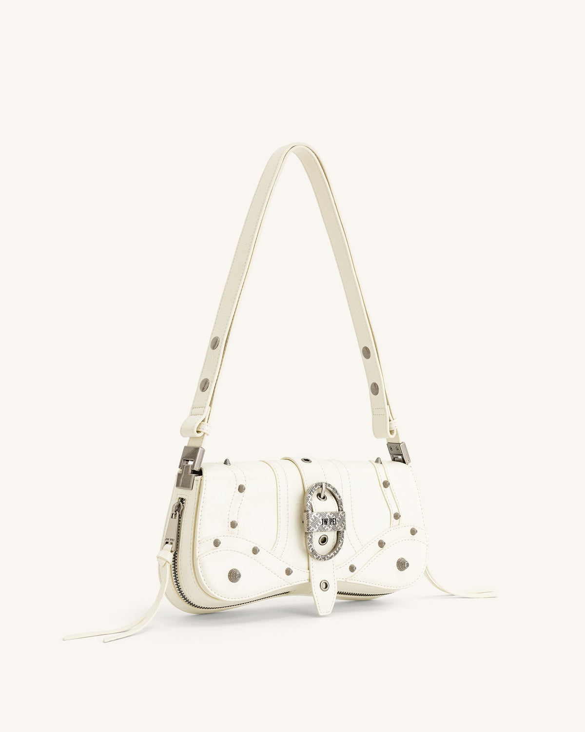 Joy Crushed Shoulder Bag - White | JW PEI