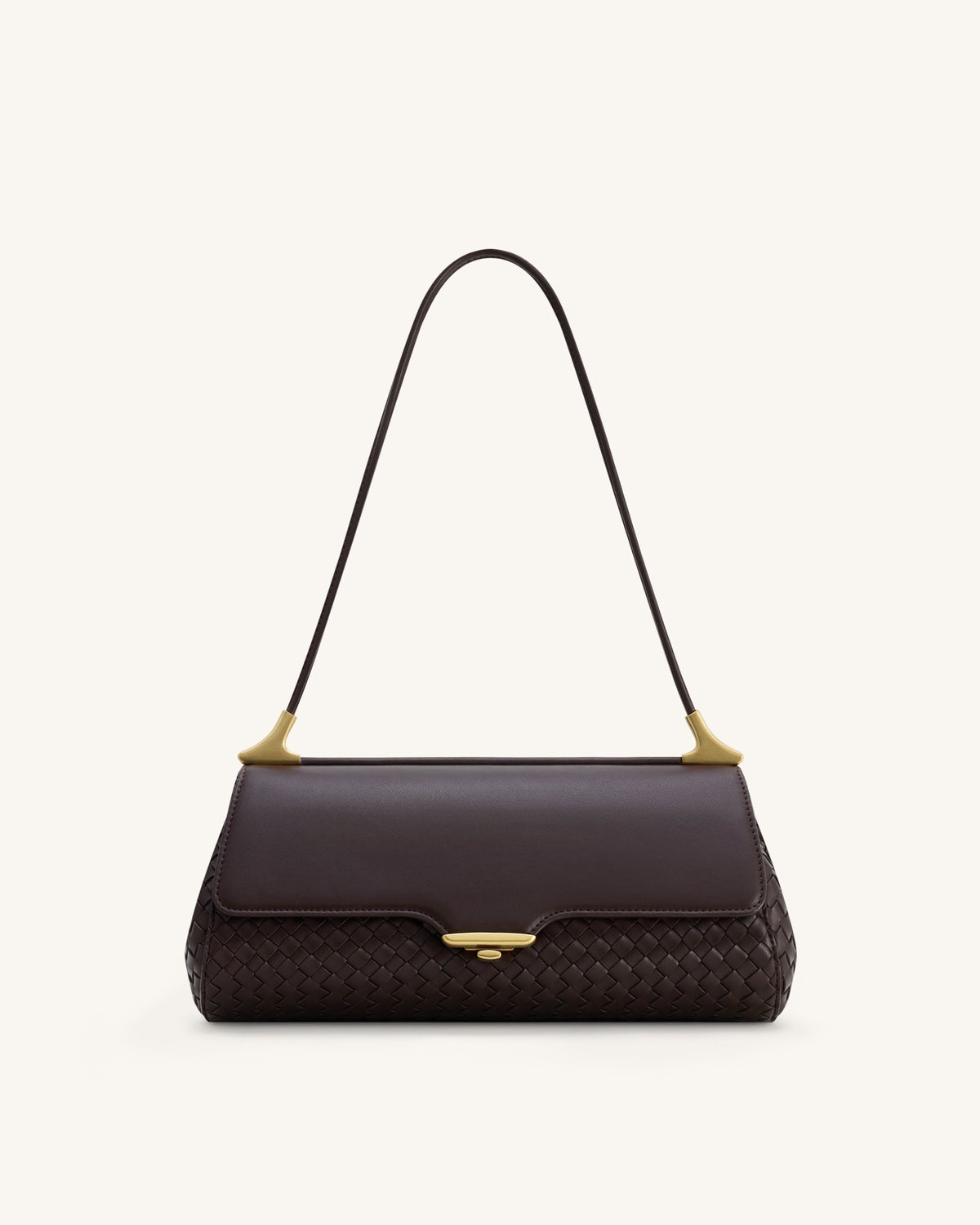 Eloise Woven Shoulder Bag - Dark Brown | JW PEI