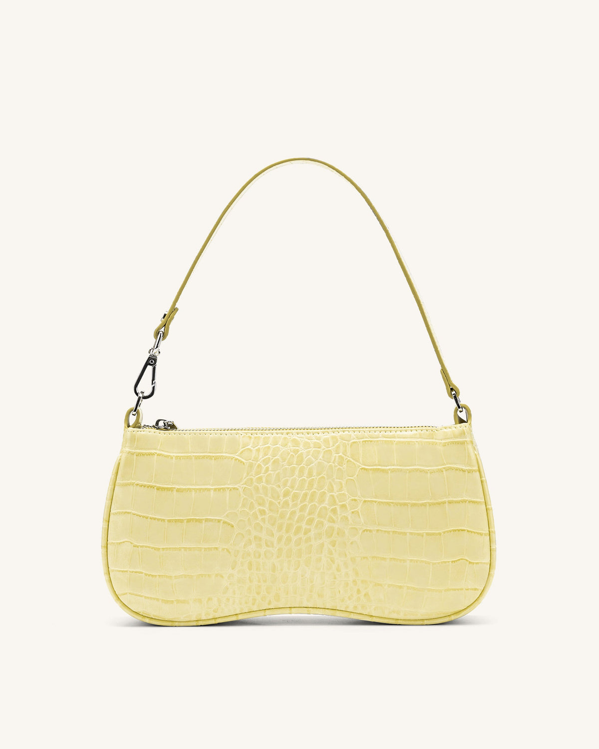 Eva Shoulder Handbag - Light Yellow Croc | JW PEI