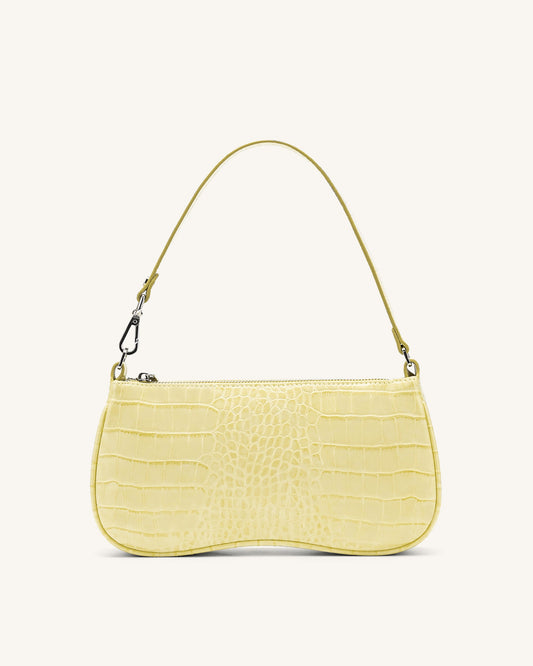 Eva Shoulder Handbag - Light Yellow Croc | JW PEI
