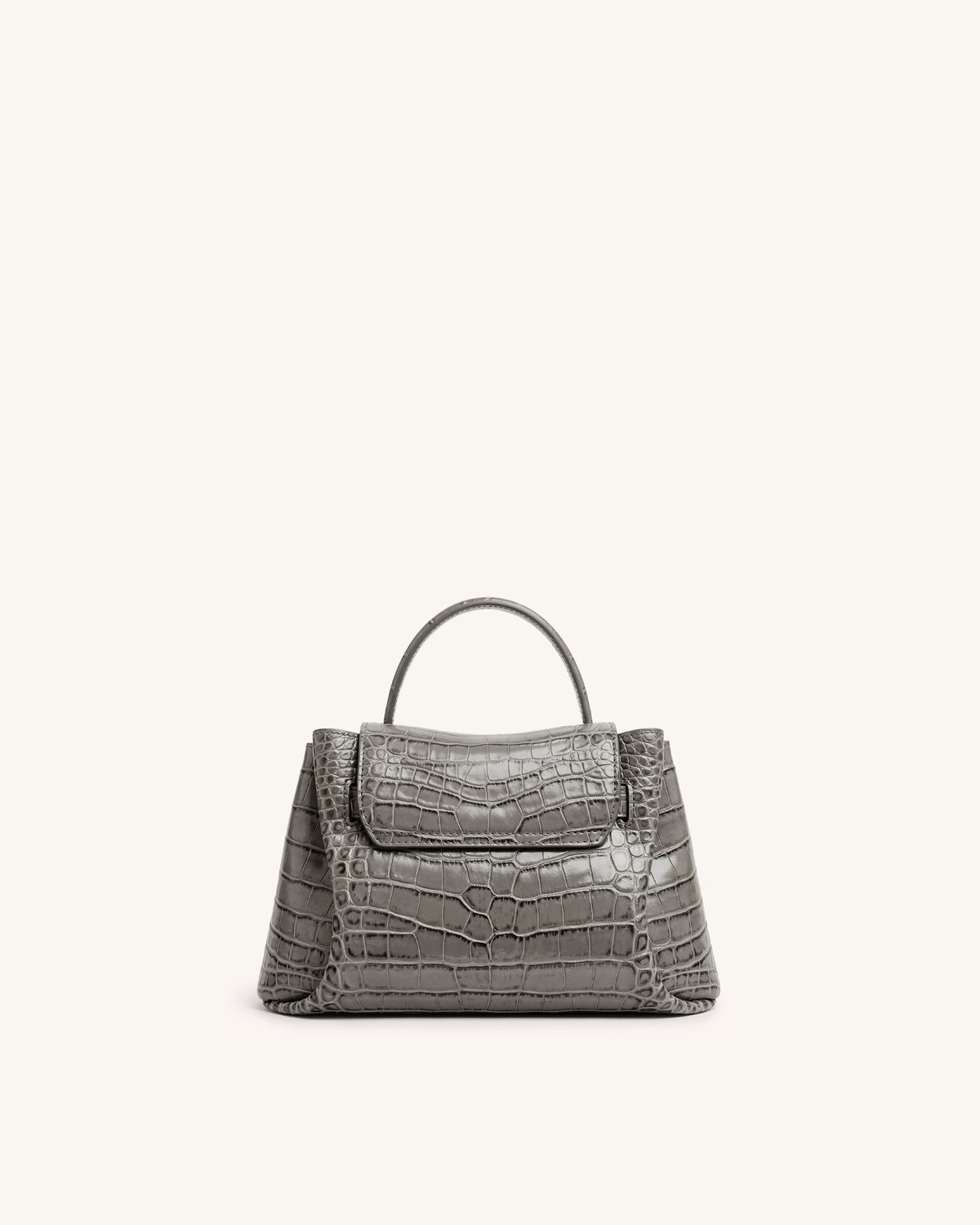 Rhea Small Double Buckle Shoulder Bag - Grey Croc | JW PEI