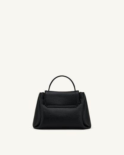 Rhea Small Pebbled Double Buckle Shoulder Bag - Black | JW PEI