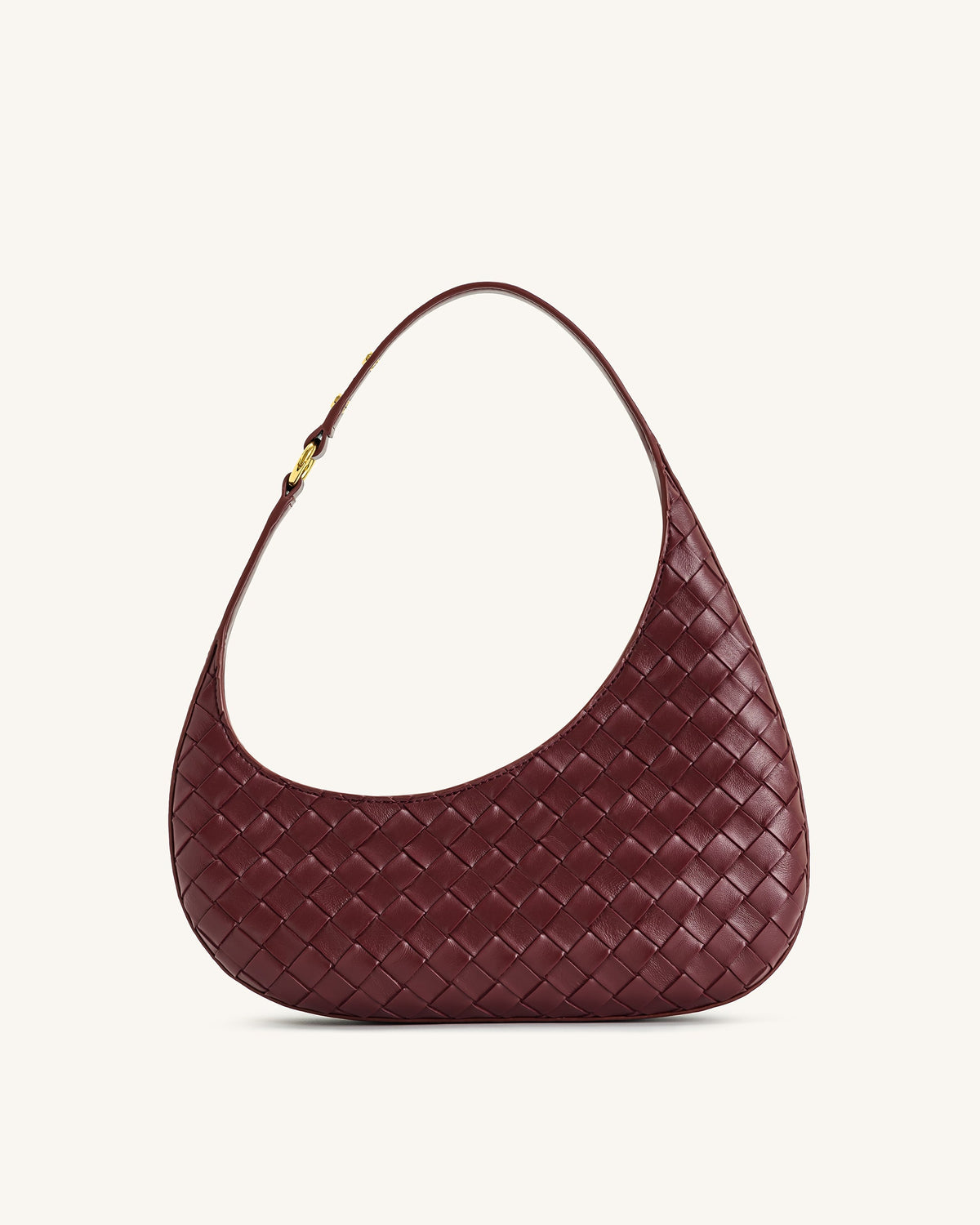 Harlee Weave Texture Shoulder Bag - Burgundy | JW PEI