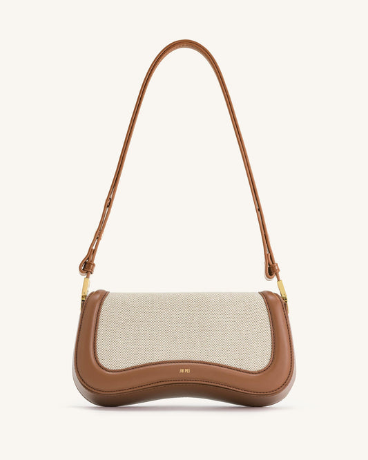 Joy Shoulder Bag - Brown Canvas | JW PEI