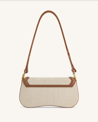 Joy Shoulder Bag - Brown Canvas | JW PEI