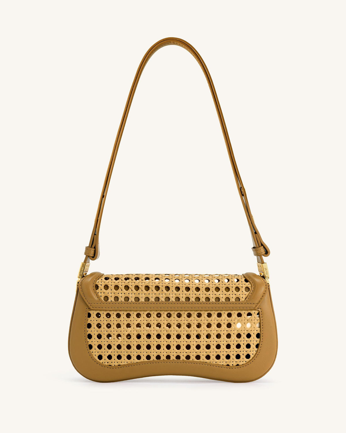 Joy Faux Bamboo Woven Shoulder Bag - Brown | JW PEI