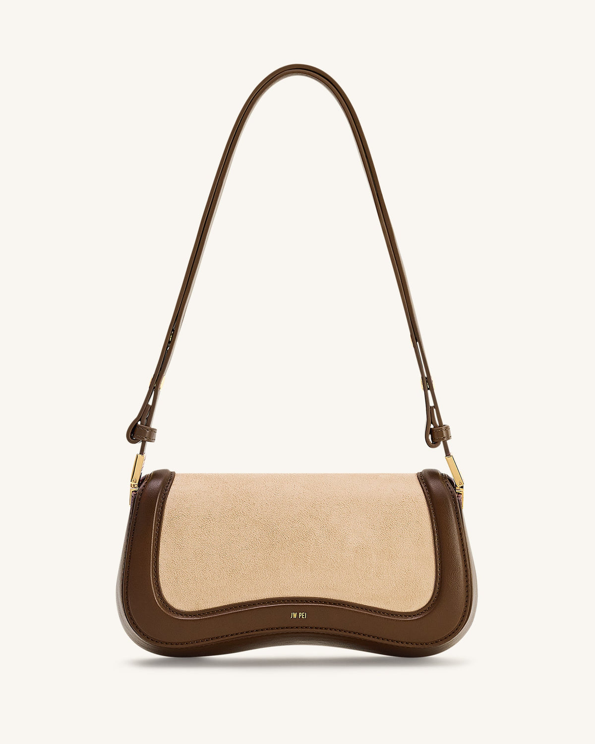 Joy Faux Suede Shoulder Bag - Khaki Brown | JW PEI