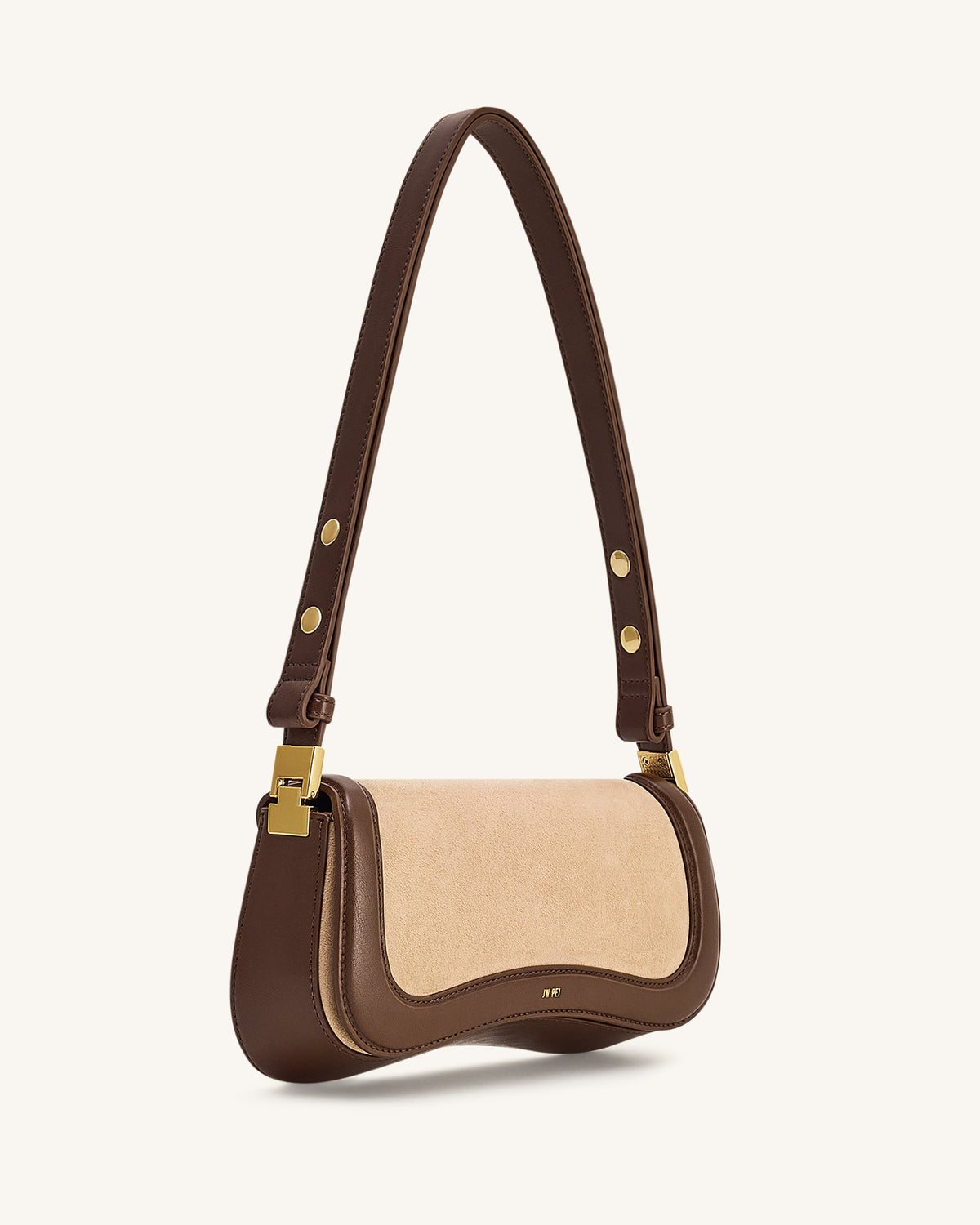Joy Faux Suede Shoulder Bag - Khaki Brown | JW PEI