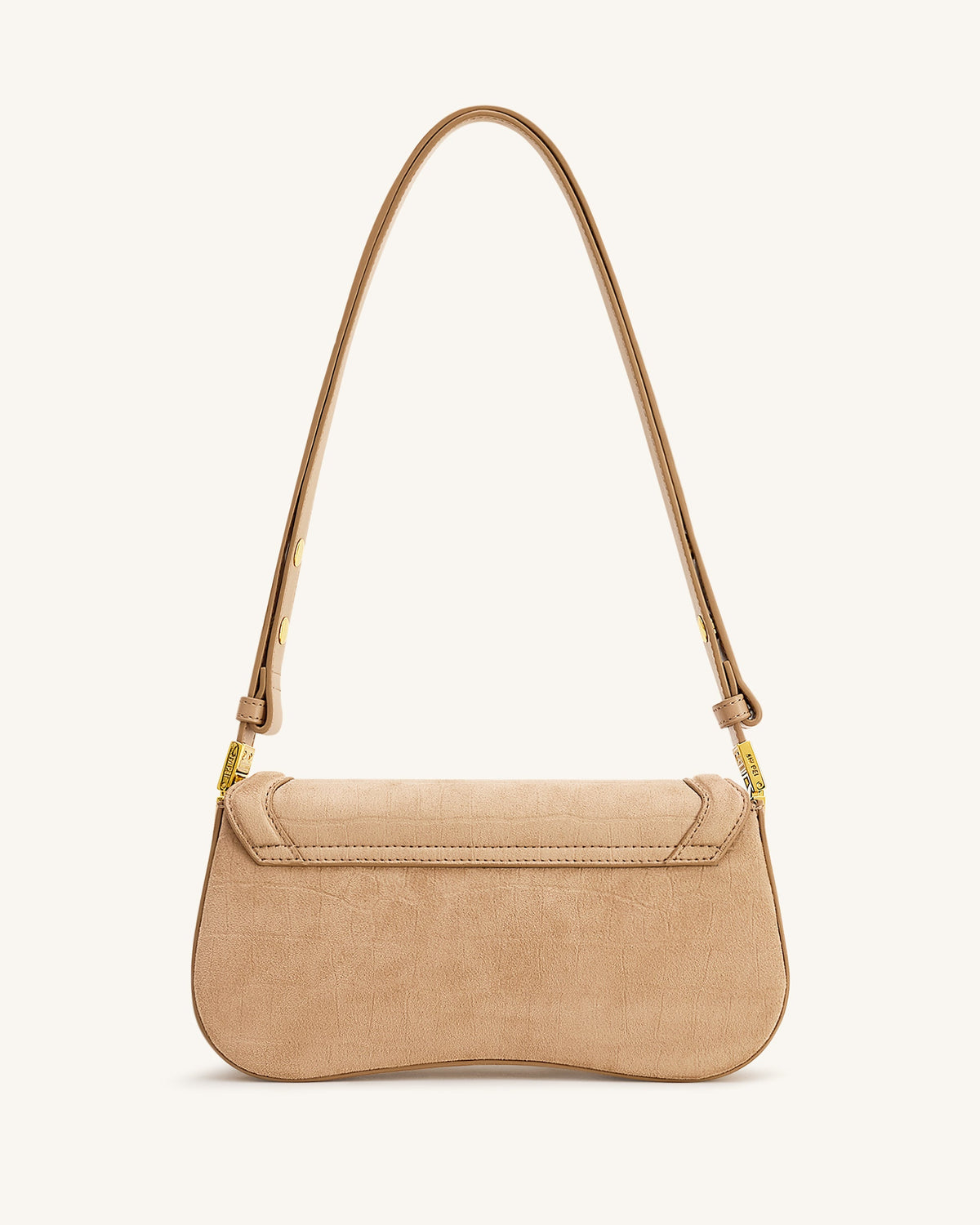 Joy Croc-Embossed Faux Suede Shoulder Bag - Beige | JW PEI