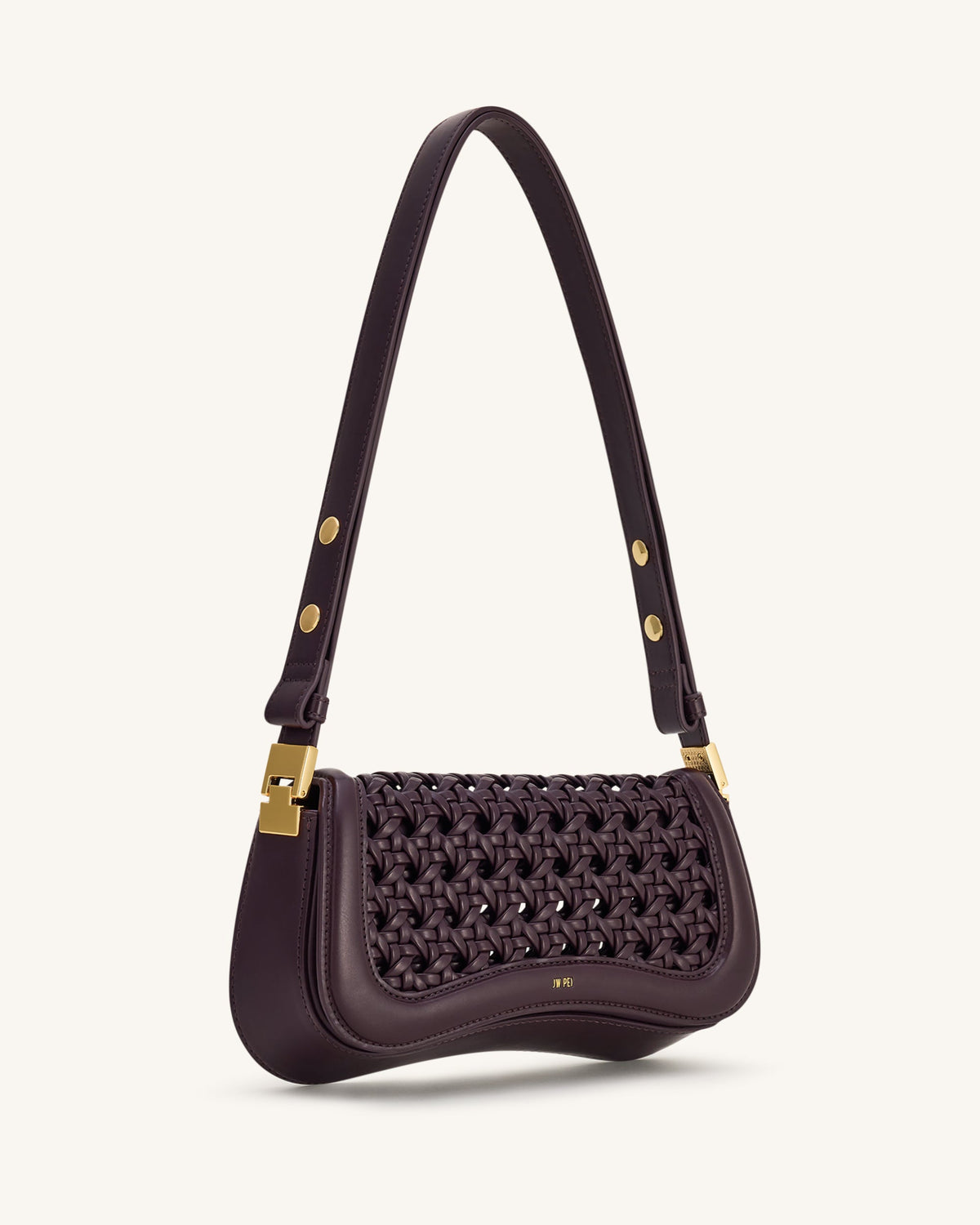 Joy Woven Shoulder Bag - Dark Red | JW PEI