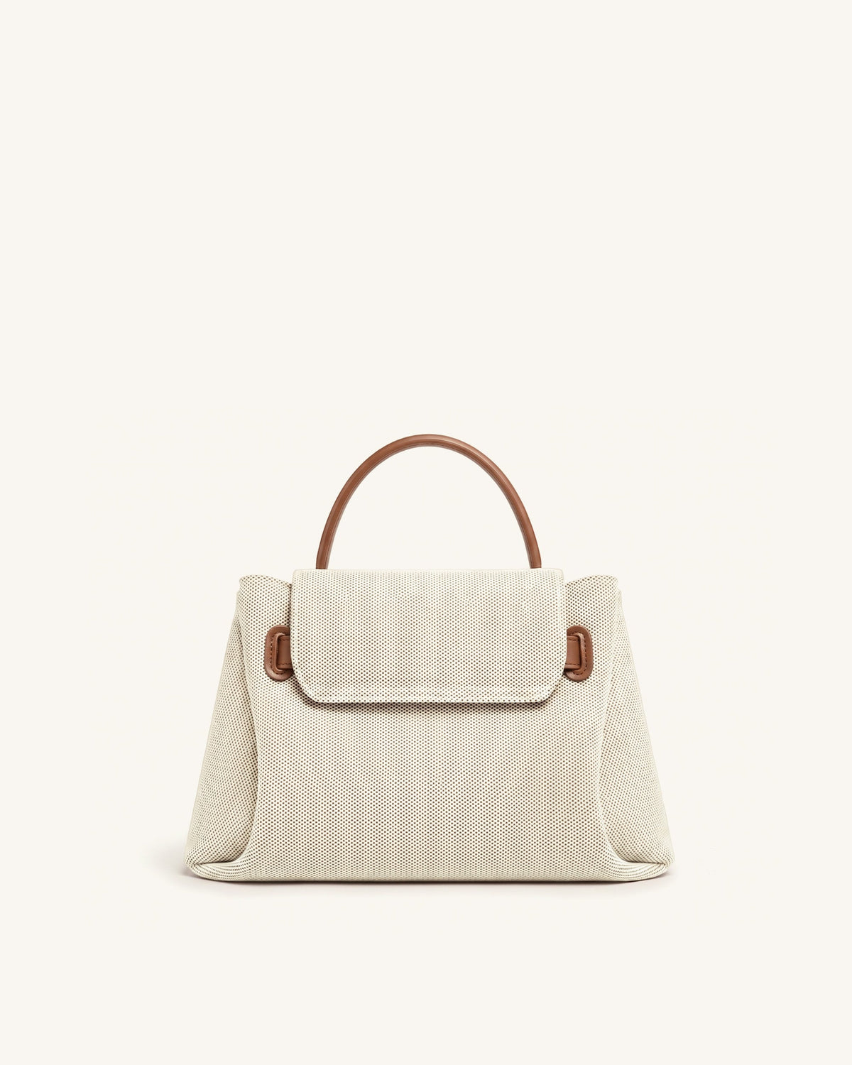 Rhea Small Double Buckle Shoulder Bag - Brown Canvas | JW PEI