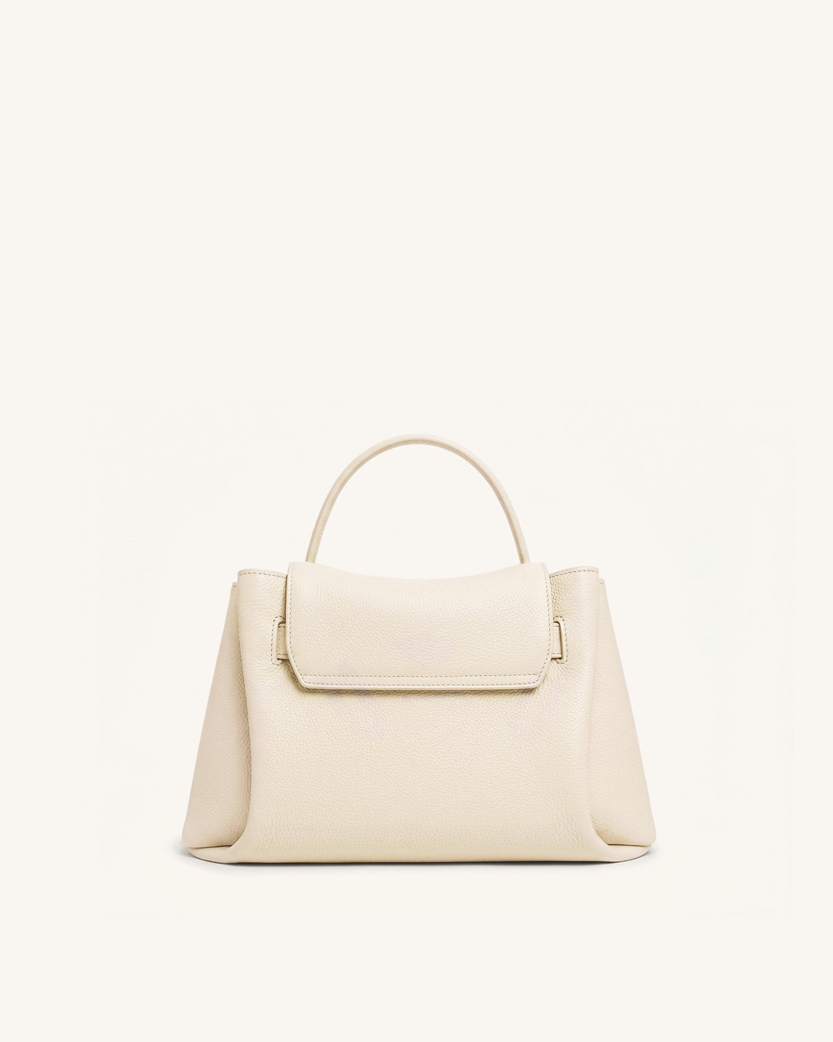 Rhea Small Pebbled Double Buckle Shoulder Bag - White | JW PEI