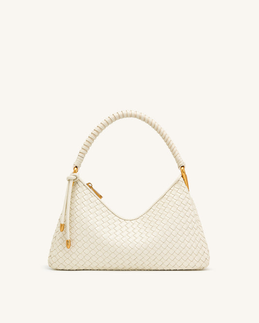 Lorena Woven Shoulder Bag - Ivory | JW PEI