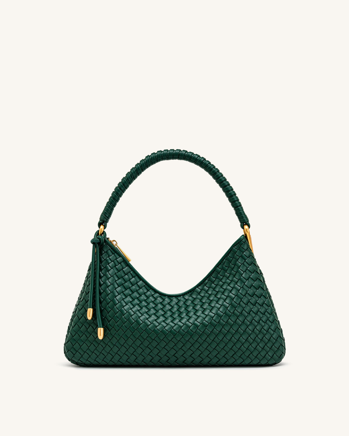Lorena Woven Shoulder Bag - Emerald Green | JW PEI