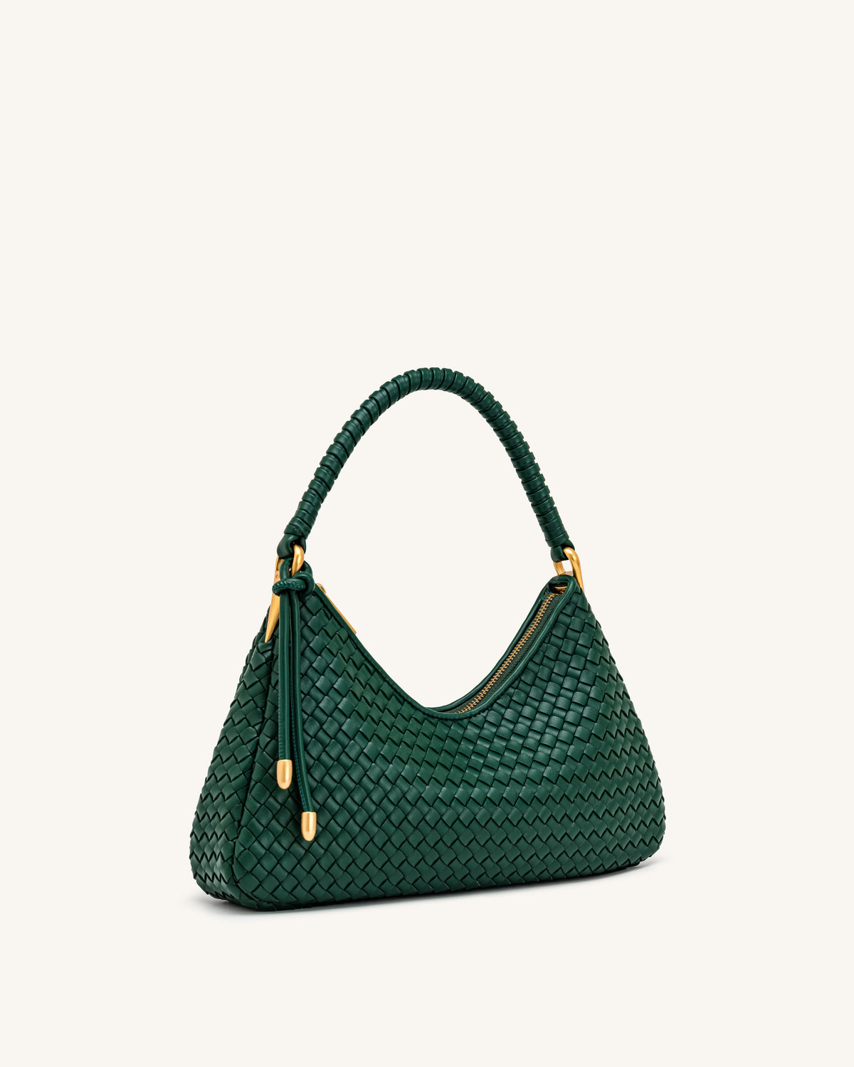 Lorena Woven Shoulder Bag - Emerald Green | JW PEI