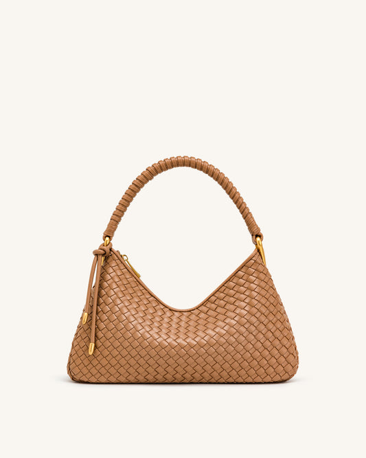 Lorena Woven Shoulder Bag - Camel | JW PEI