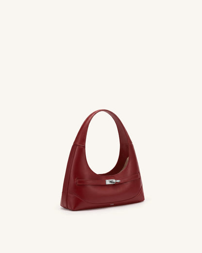 Noelle Belted Shoulder Bag - Deep Burgundy | JW PEI