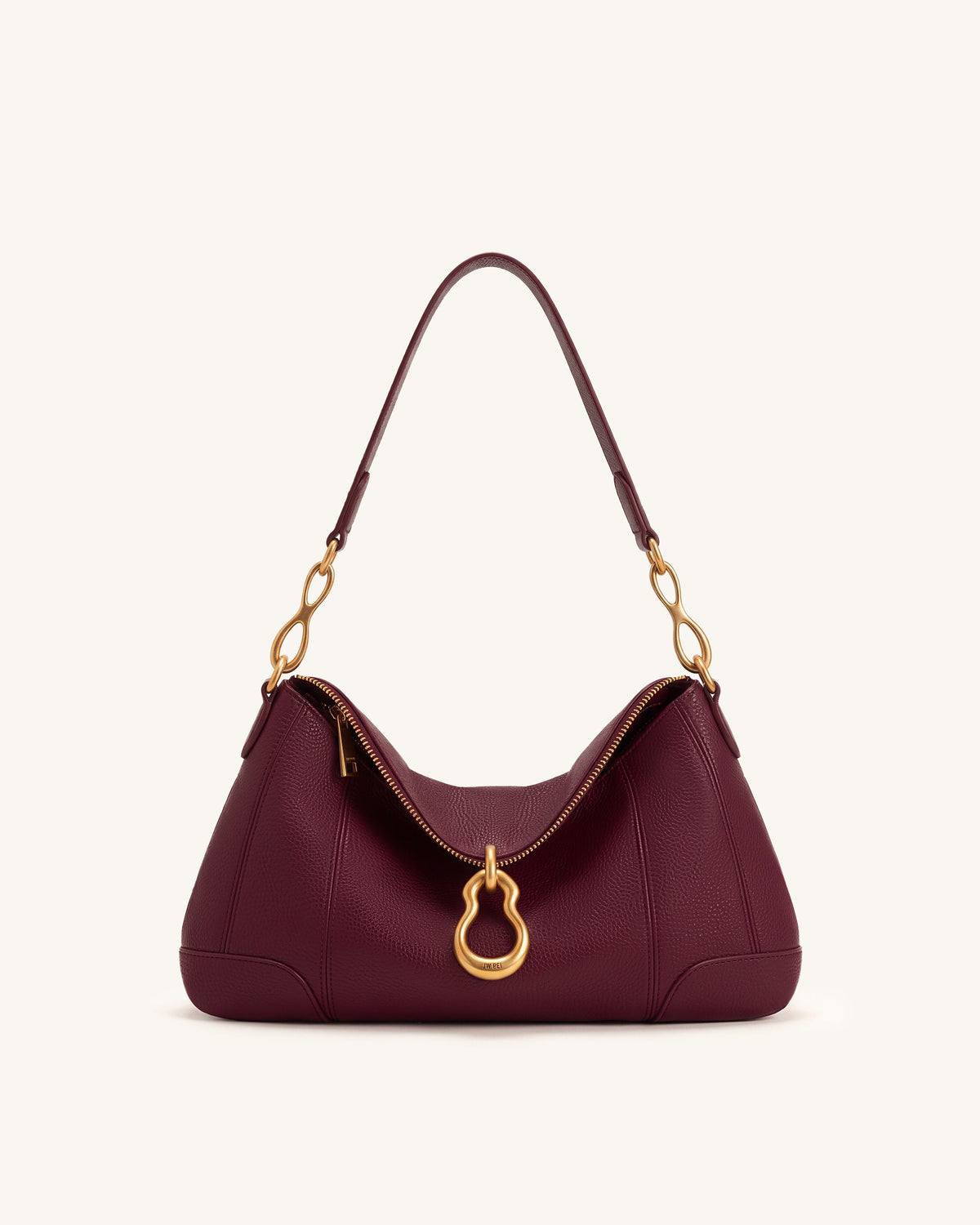 Jayla Metal Pendant Embellished Shoulder Bag - Burgundy | JW PEI