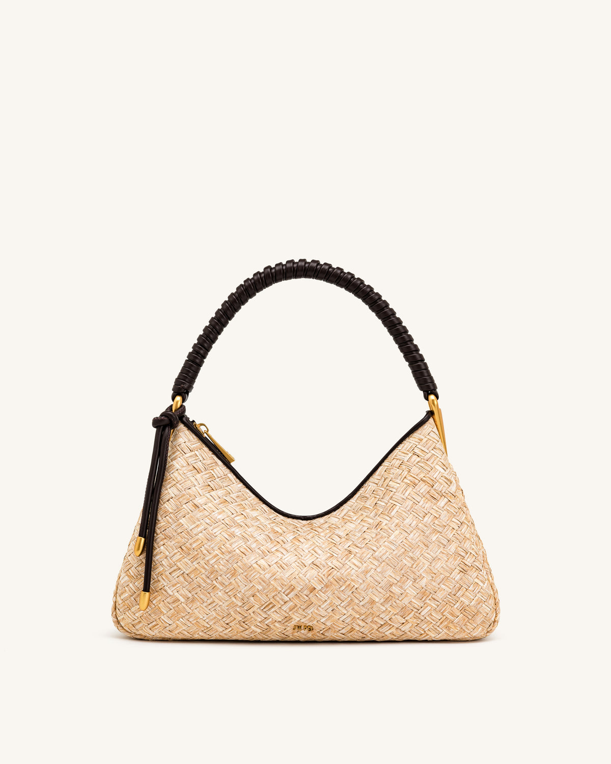 Lorena Faux Straw Shoulder Bag - Brown | JW PEI