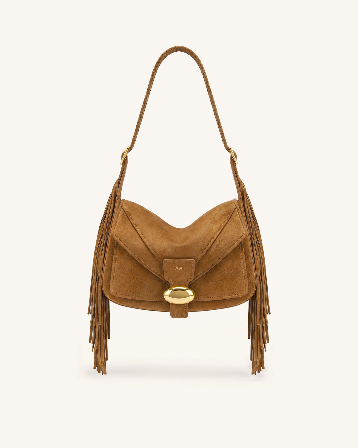 Avery Fringe Faux Suede Shoulder Bag - Brown | JW PEI