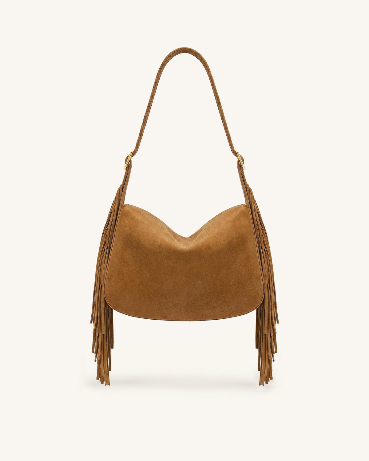 Avery Fringe Faux Suede Shoulder Bag - Brown | JW PEI