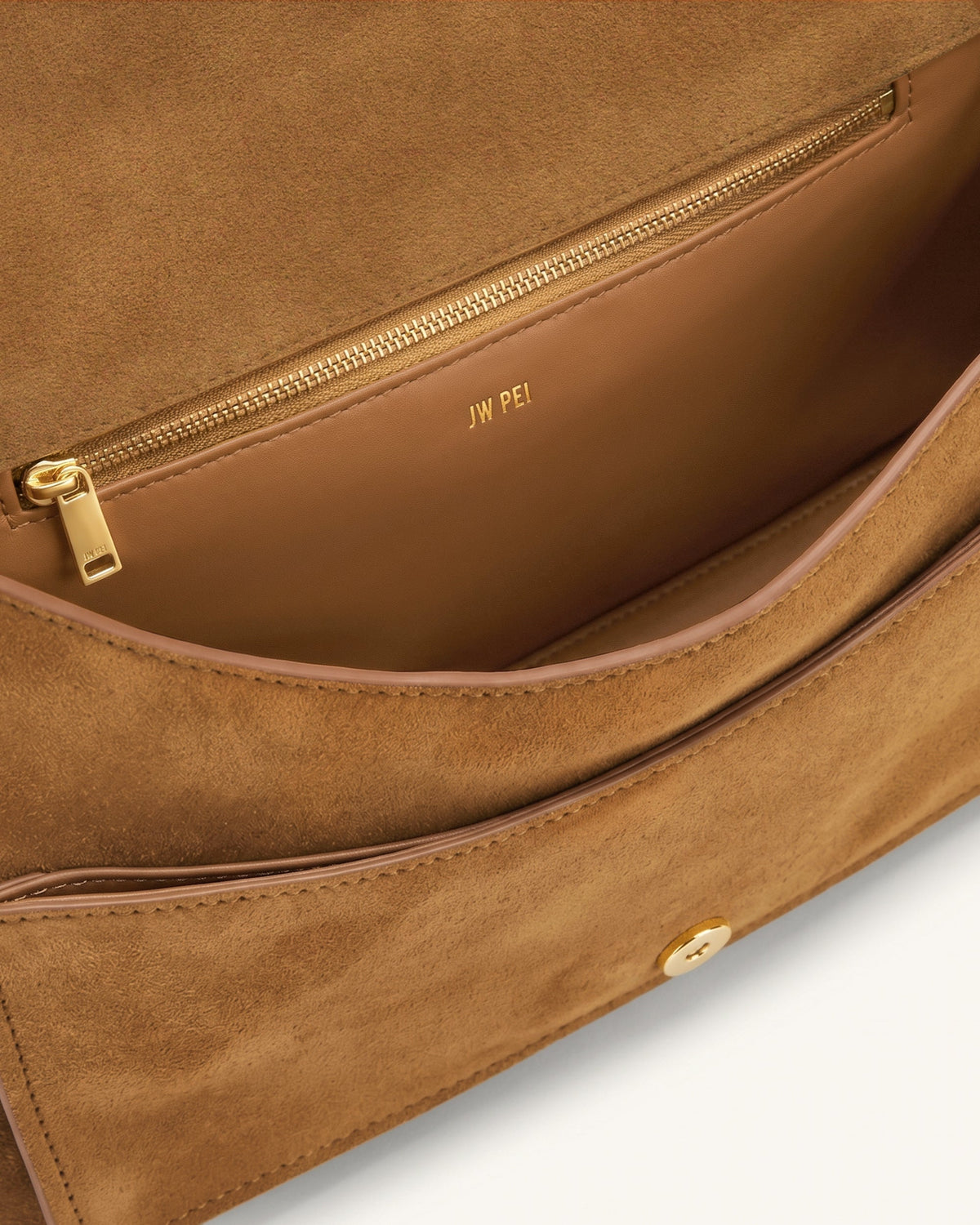 Avery Fringe Faux Suede Shoulder Bag - Brown | JW PEI